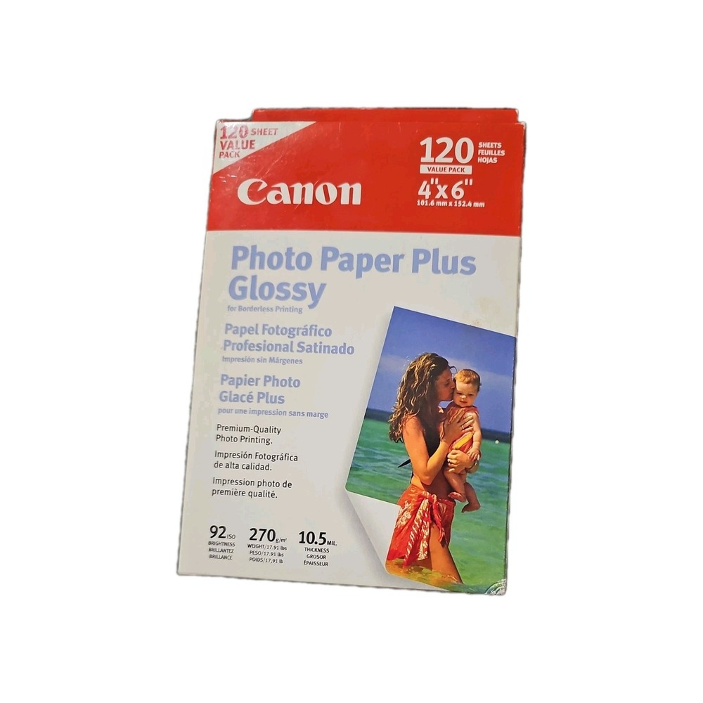 Canon 4x6 Photo Paper Plus Glossy - 120 Sheets Pack